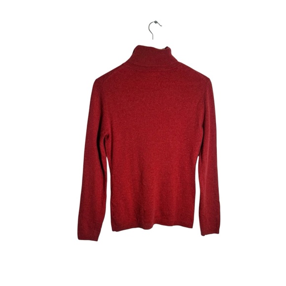 Garnet Hill Cashmere Turtleneck Sweater Rose Pink Knit Quiet Luxury Size Medium - Picture 5 of 7